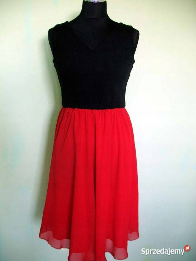 Sukienka dzianina i szyfon 36 S biust 88 sprzedam