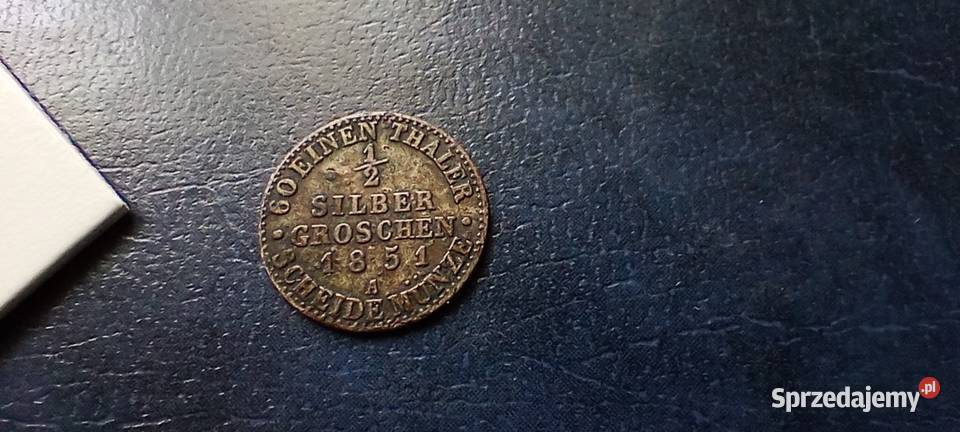 Stare monety 12 srebrnego grosza 1851 A Niemcy Lesko