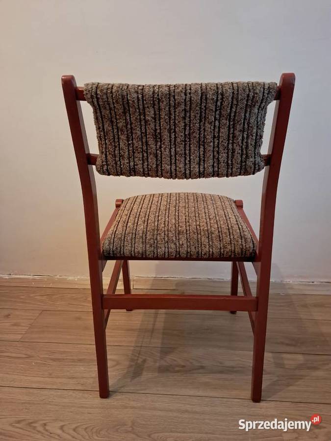 Krzesła drewniane z beżowym obiciem 2 Vintage do Meble Kraków