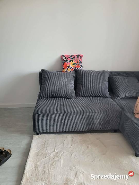 Narożnik sztruksowy szary prawy mazowieckie Warszawa