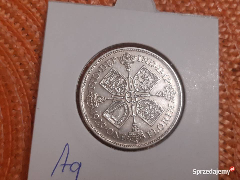 moneta srebrna Anglii z 1929r Łomża