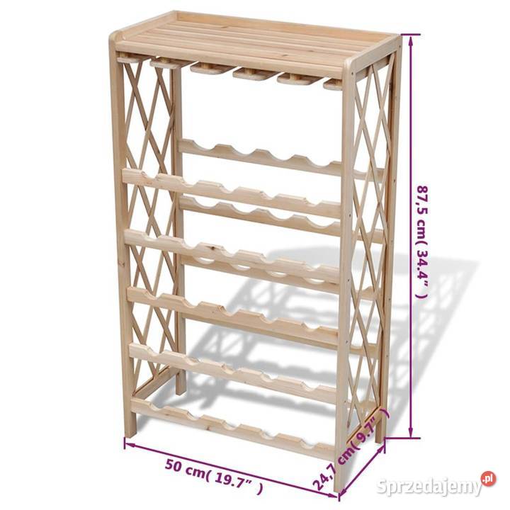 vidaXL Drewniany stojak na 25 butelek wina lite Warszawa