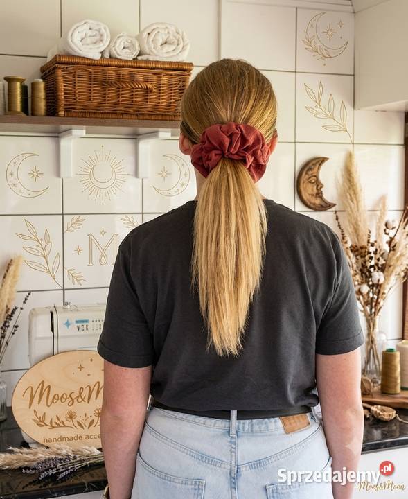 Ręcznie szyte gumki Scrunchies Oversize Alwernia sprzedam