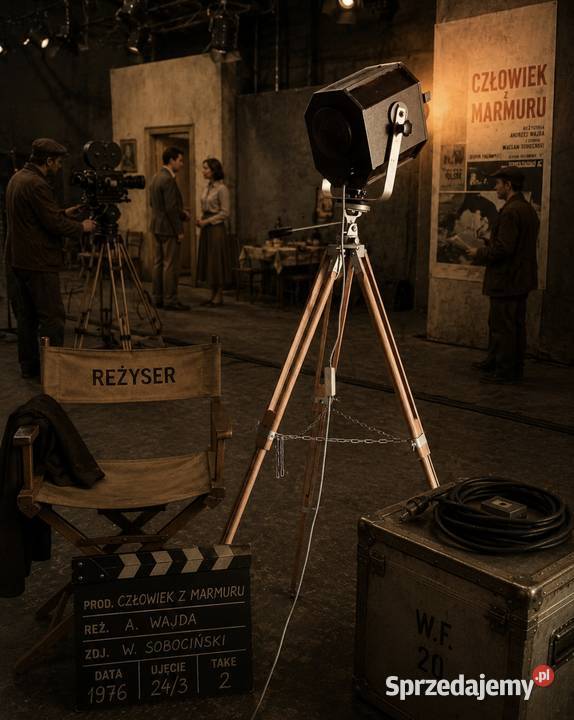 Lampa teatralna PRL Vintage loft Poznań