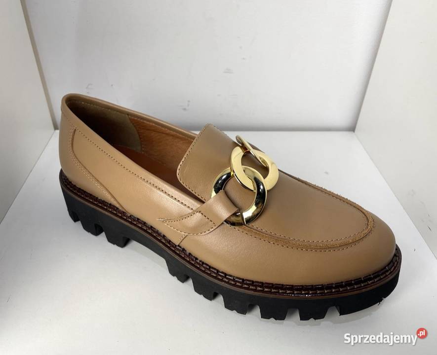 Mokasyny damskie 37 Karino skóra buty beżowe Toruń