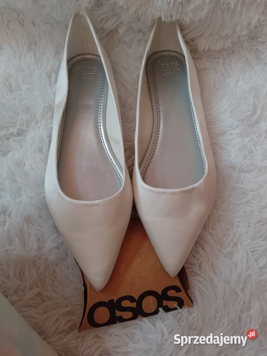 44 UK 11 ASOS Design Ekskluzywne białe baleriny 28cm Kraków