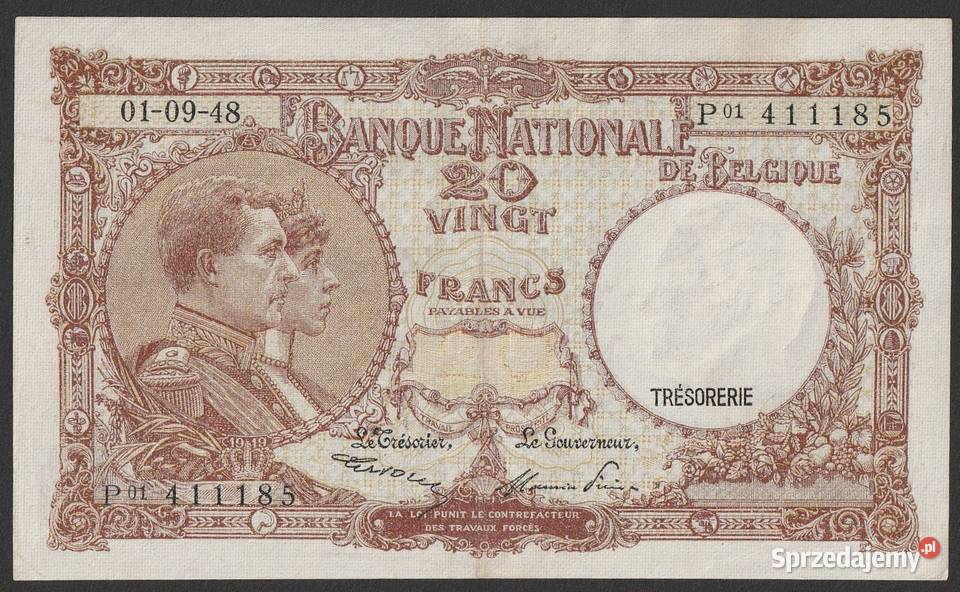 BELGIA 20 FRANK 1948 łódzkie Łódź sprzedam
