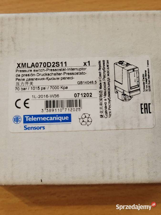 Wyłącznik ciśnieniowy XMLA070D2S11 Telemecanique Orle