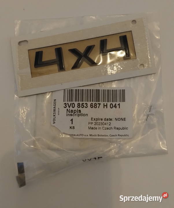 Napis naklejka czarna 4x4 na klapę Skoda Szczecin sprzedam