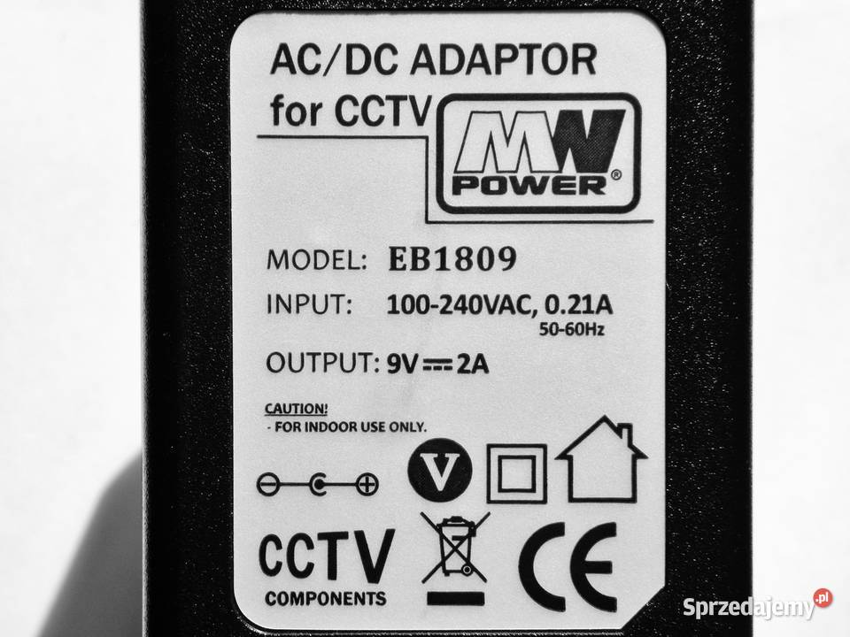Zasilacz do CCTV MW Power EB1809 DC 9 V 2 A 5521 Bydgoszcz