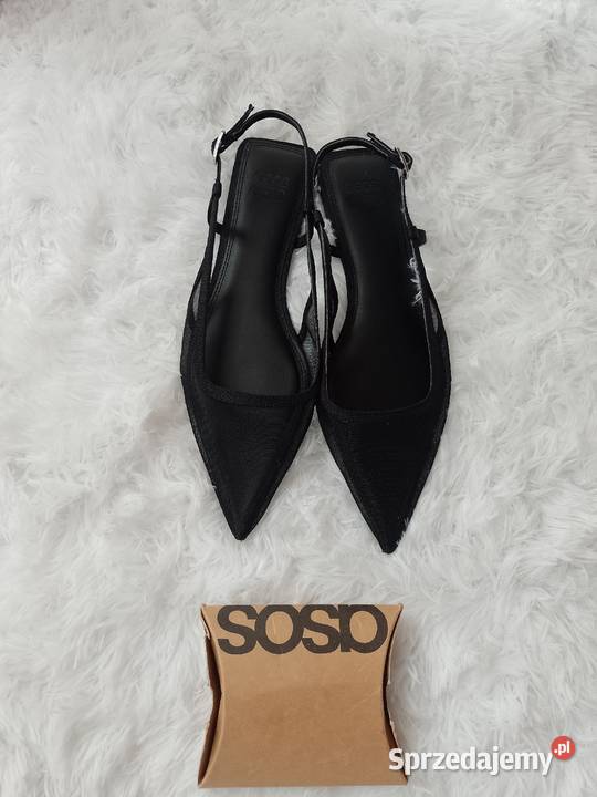 39 ASOS Design Czarne siateczkowe baleriny Kraków sprzedam