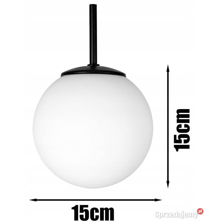 LAMPA WISZĄCA SUFITOWA Kula biała czarna