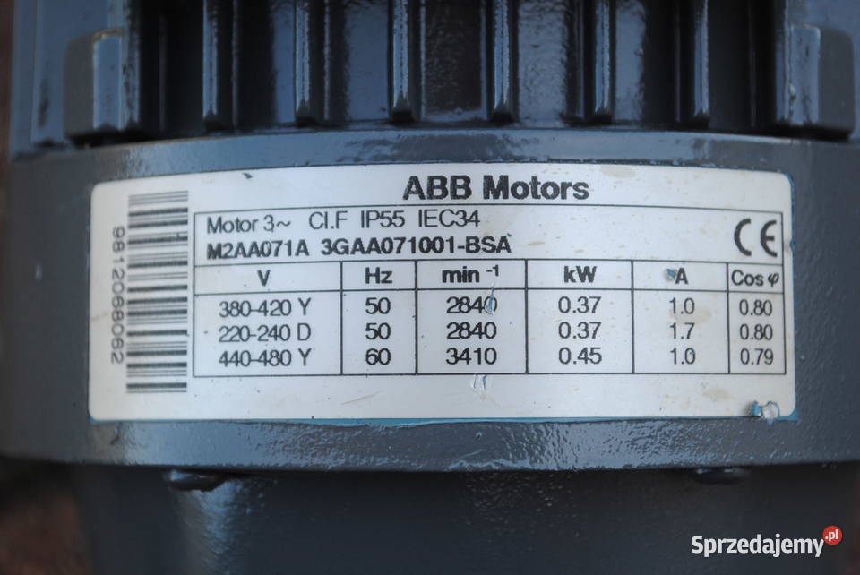 Motoreduktor kołnierzowy 037kw 35obrmin Firmy sprzedam