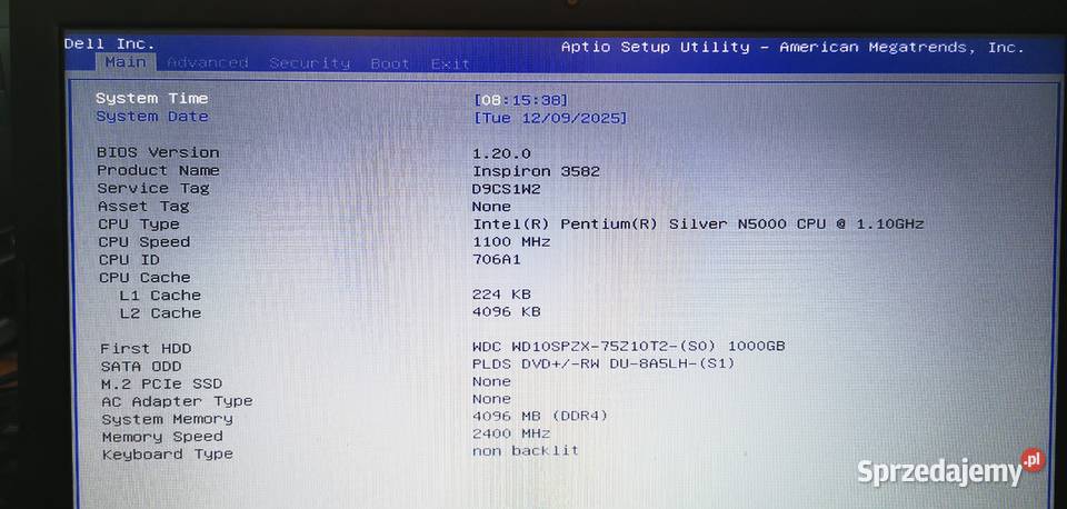 Laptop DELL INSPIRON 3582 Lublin