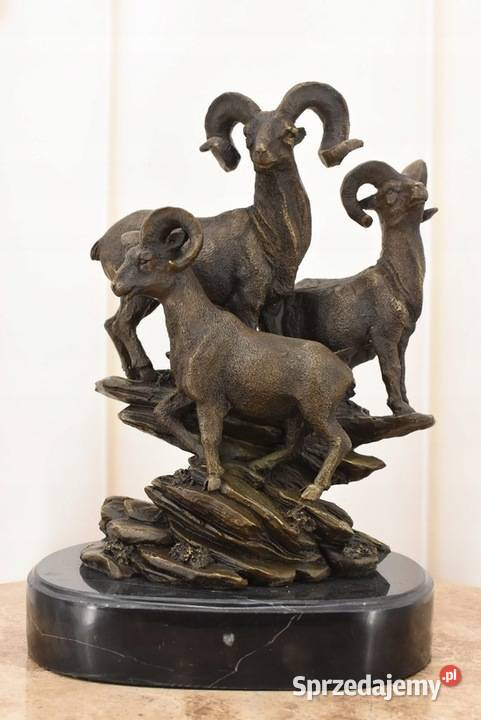 Rodzina Muflonów Na Skale Muflon Kozica Figura Kraków