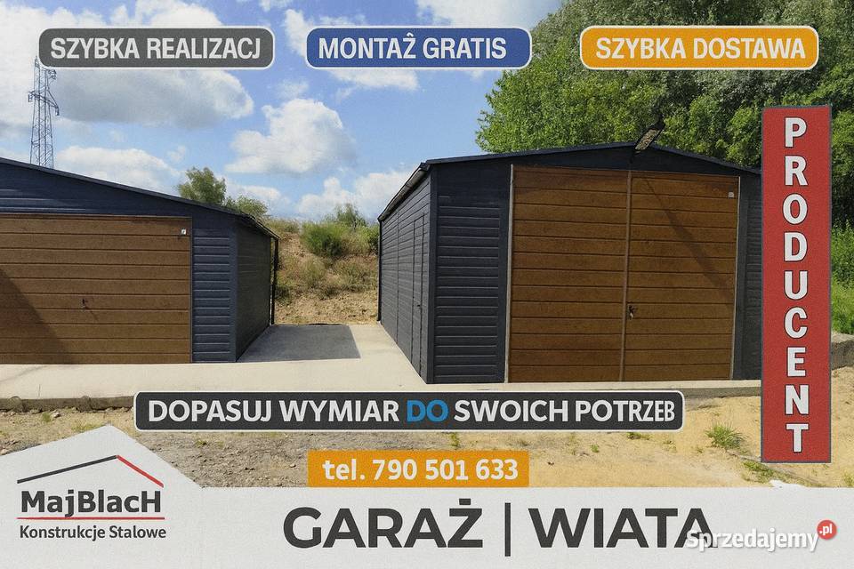 TYPOWY Garaż Blaszany GRAFIT Dwuspadowy MAGAZYN sprzedam