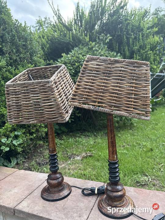 Dwie mosiężne designerskie podstawy do lamp made Lampy stołowe i nocne Długopole Dolne
