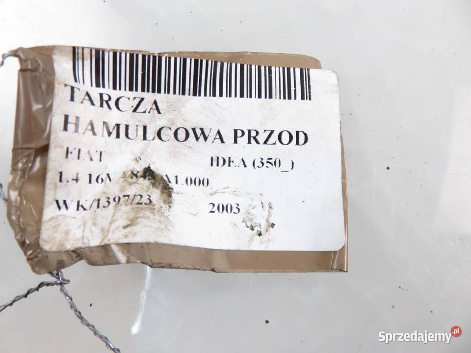 TARCZA HAMULCOWA PRZÓD FIAT IDEA 14 16V