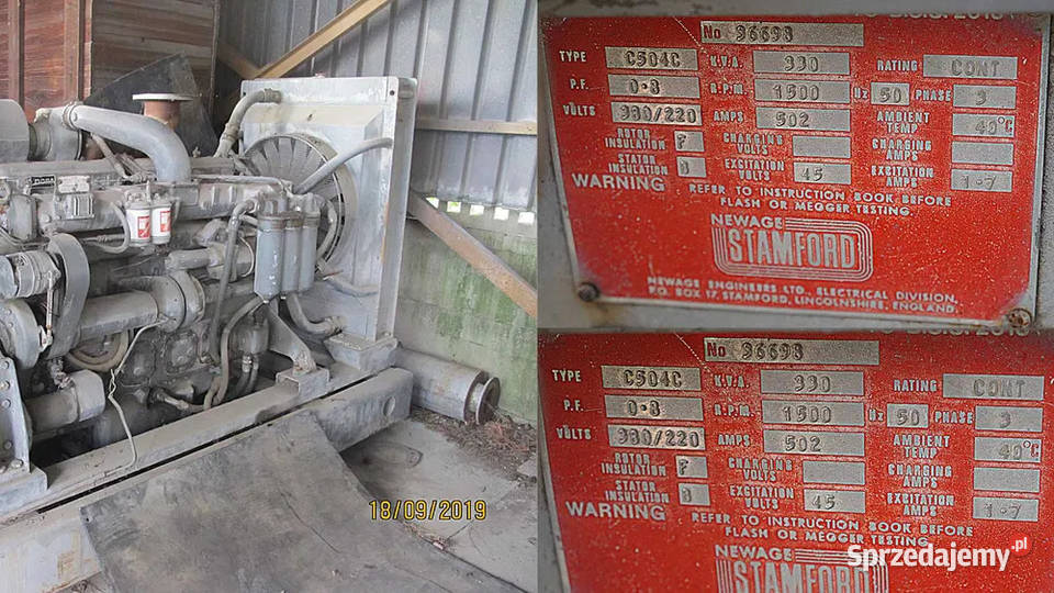 Agregat Generator Prądotwórczy 2x 330kVA DORMAN Spalinowe Ząbkowice Śląskie