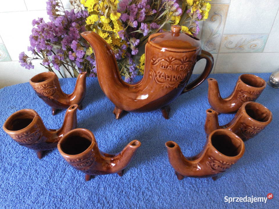 Ceramiczny zestaw z kieliszkami ROSJA Raszków