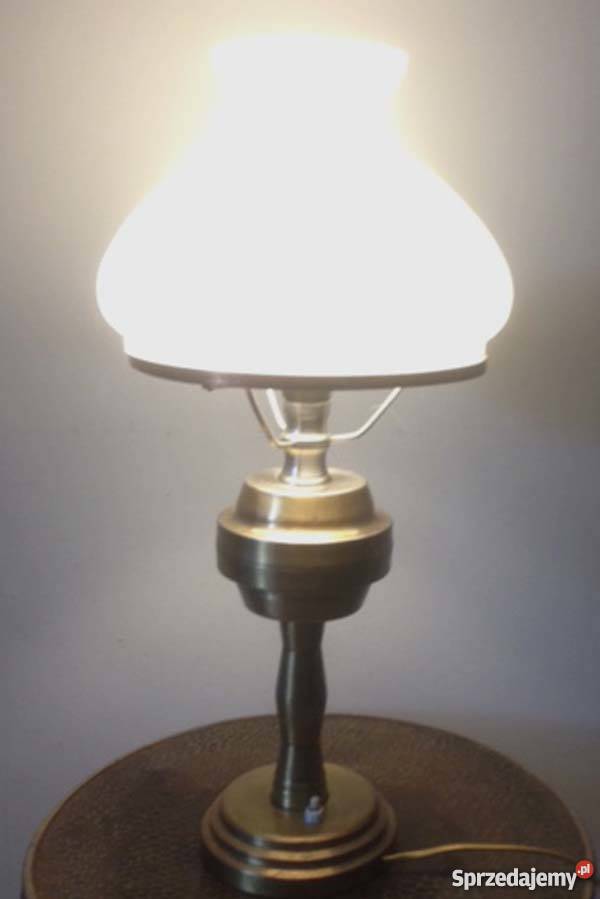 lampa stołowa mosiężna elektryczna w stylu art pomorskie Gdańsk