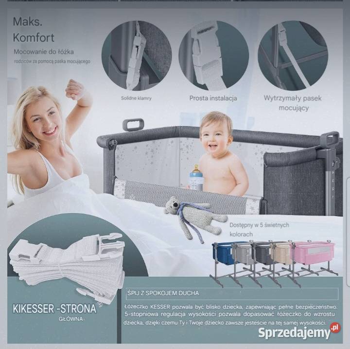 Łóżeczko dziecięce z miękkim materacem kółkami Meble Rzeszów