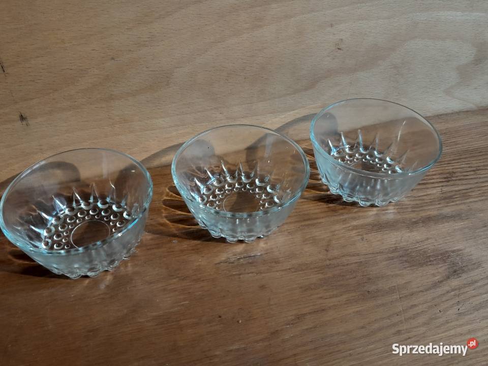 Trzy stare miseczki PRL stare szkło PRL retro śląskie Dąbrowa Górnicza
