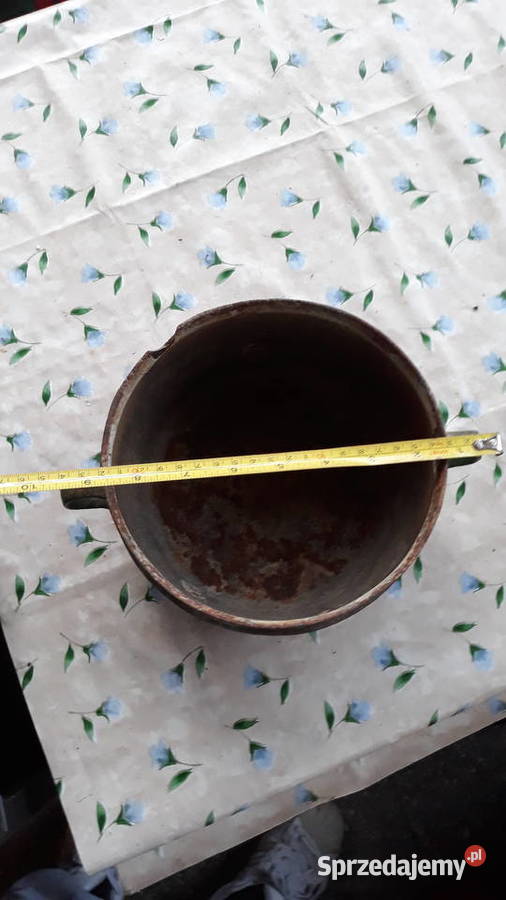 Przedwojenne żeliwne naczynie lubuskie Gorzów Wielkopolski