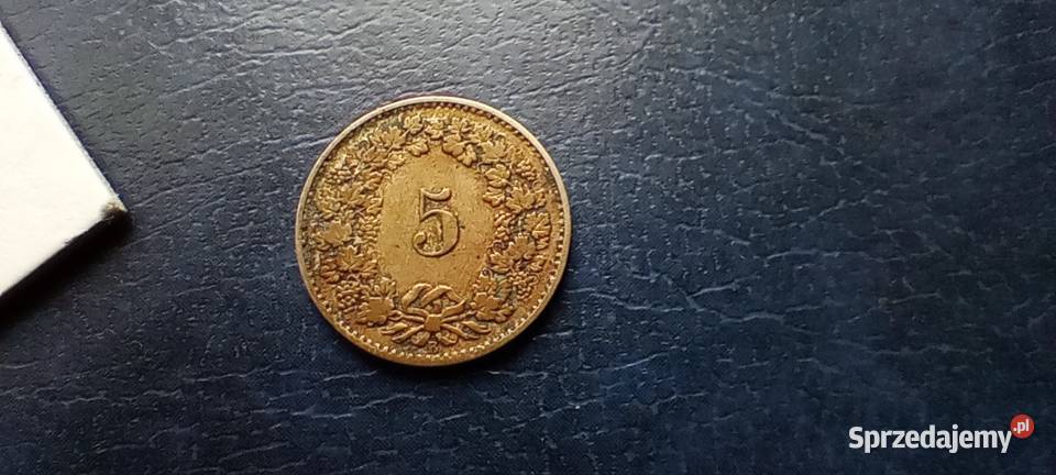 Stare monety 5 rappen 1880 Szwajcaria Lesko