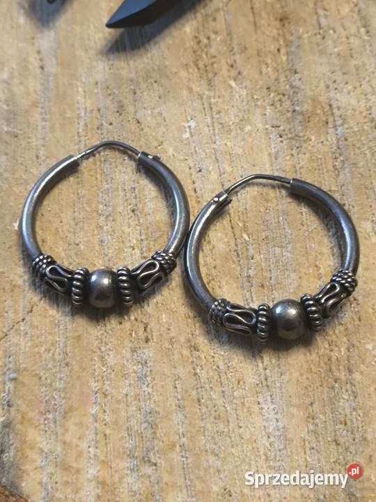 Stare srebrne kolczyki balijskie etniczne Kolczyki śląskie Mysłowice sprzedam