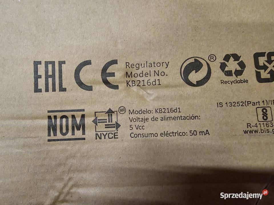 Klawiatura przewodowa USB Dell KB216d1 nowa Ożarów Mazowiecki