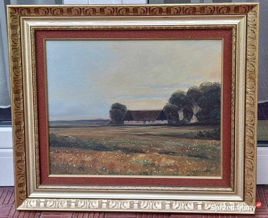 Viktor Rasmussen Krajobraz złota rama cenny mazowieckie Iłża