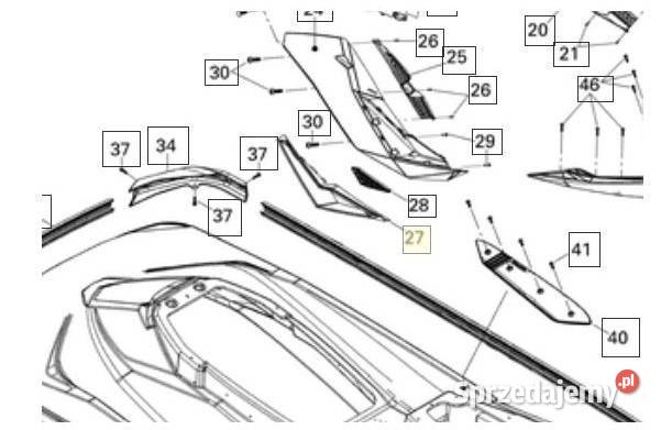 Plastik kadłuba prawy do skutera wodnego skidoo Nowy Sącz