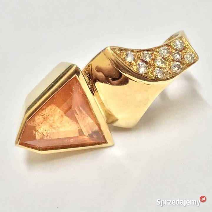 Złoty WISIOREK zawieszka 750 18K TOPAZ IMPERIAL Warszawa sprzedam