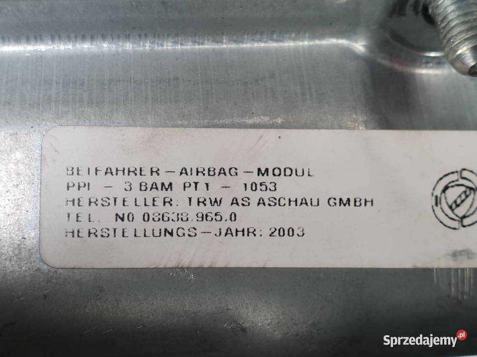 PODUSZKA AIRBAG FIAT STILO 51718892 Lipno