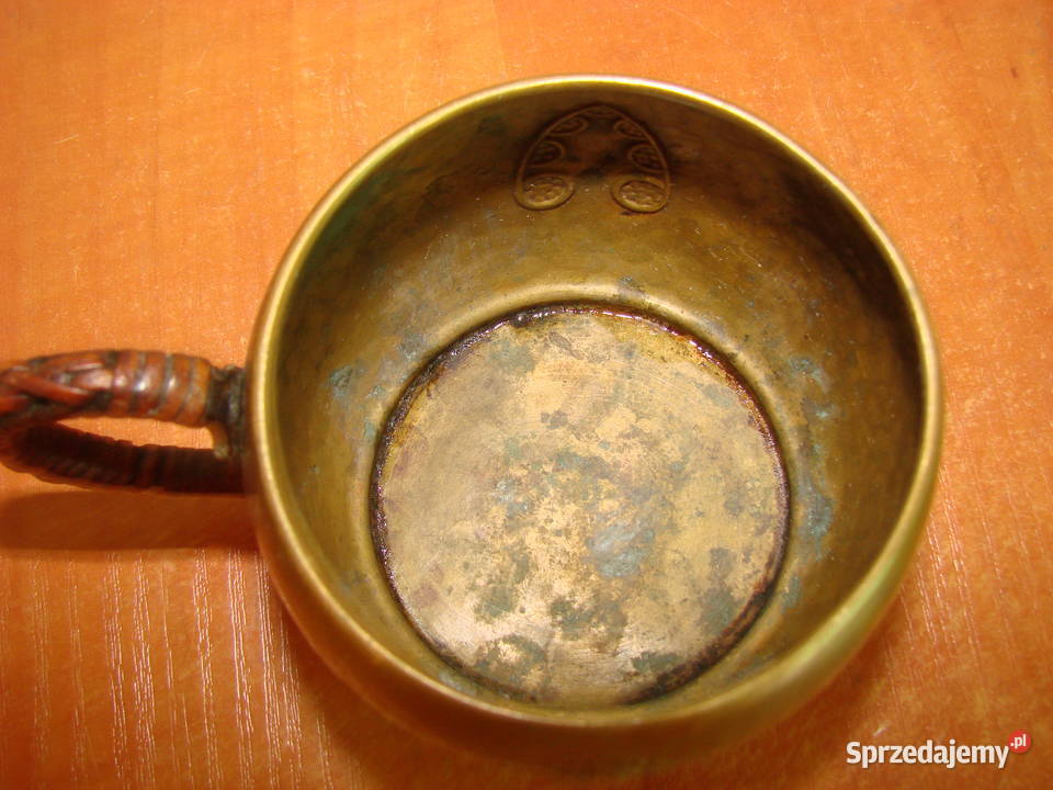 mosiężna młotkowana filiżanka Pruszcz Gdański sprzedam