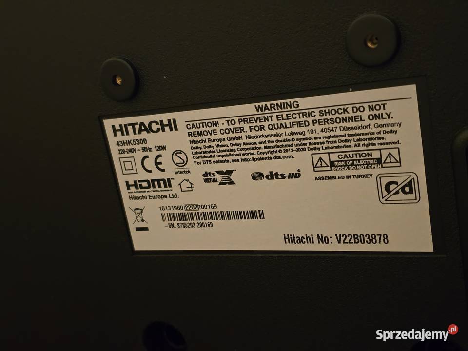 telewizor 4K HITACHI 43 Sosnowiec