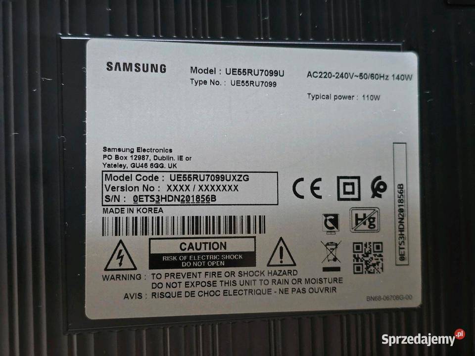 Telewizor Samsung Smart TV Cristal 4K UHD 55 140 Wałbrzych