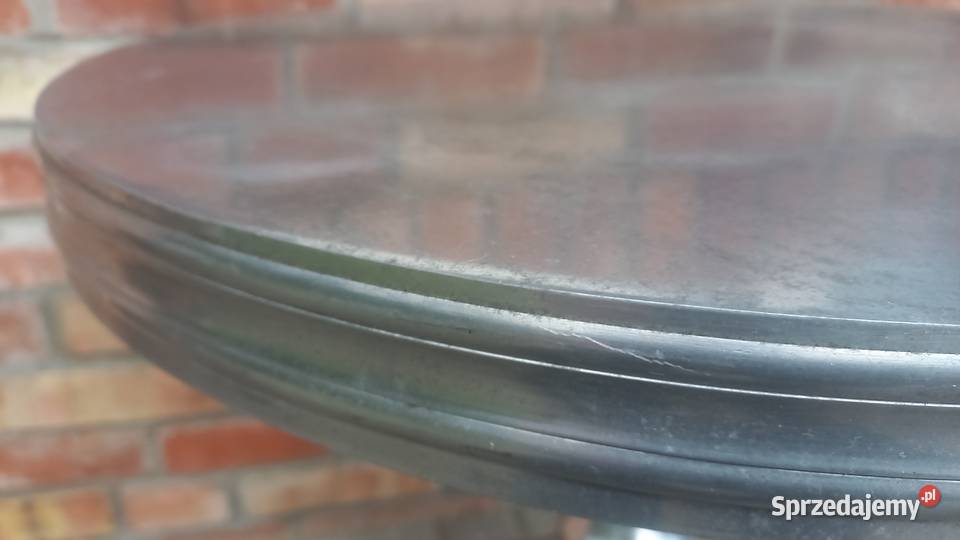 Stolik kawowy stylowy aluminiowy niklowany 54.5cm