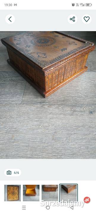 Piękna szkatułka z drewna Bolesławiec