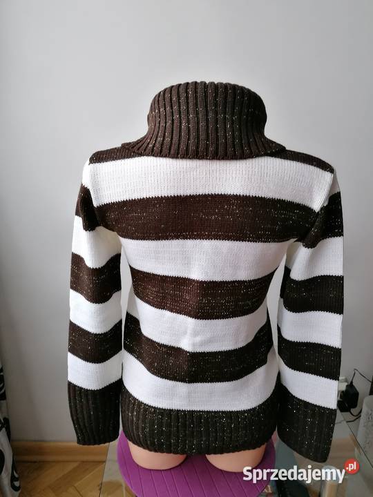 NOWY SWETER GOLF W PASY ZE ZŁOTĄ NITKĄ Łódź