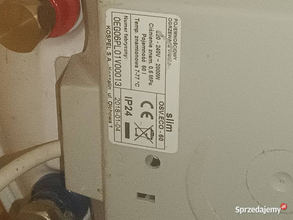 Bojler elektryczny 60 l zachodniopomorskie Sielsko