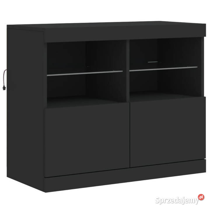 Szafka z oświetleniem LED czarna 81x37x67 Pozostałe Meble