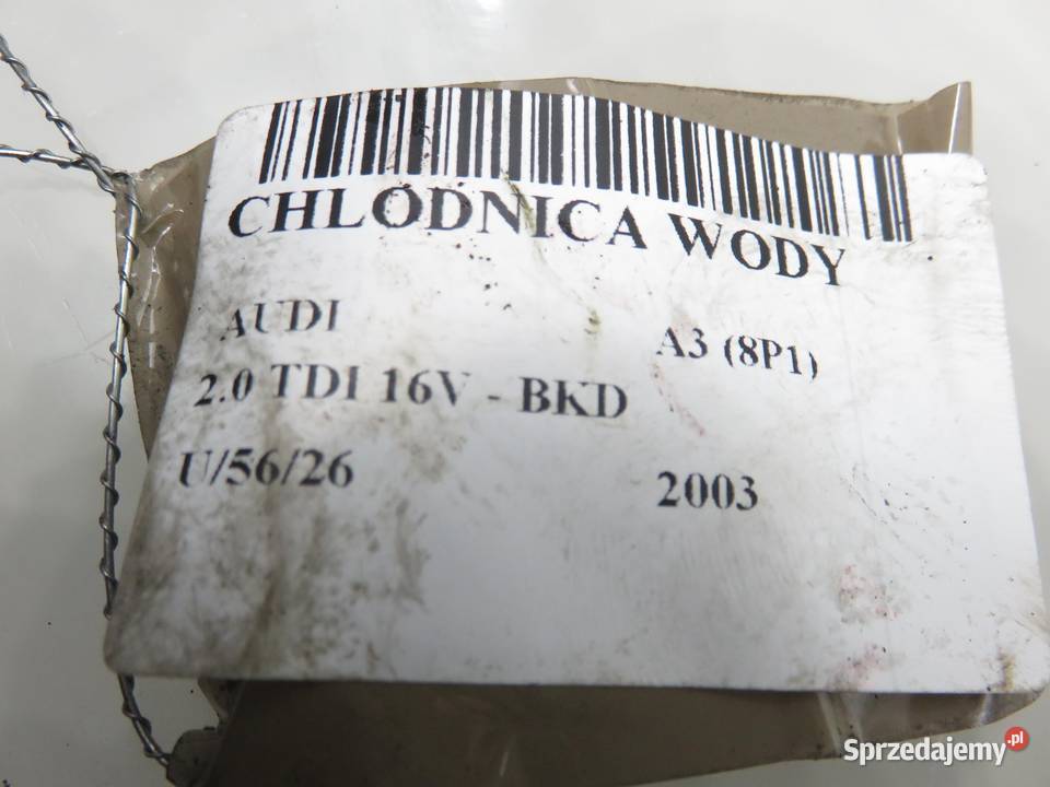CHŁODNICA WODY AUDI A3 8P1 20 TDI PD 16V 140 osobowe