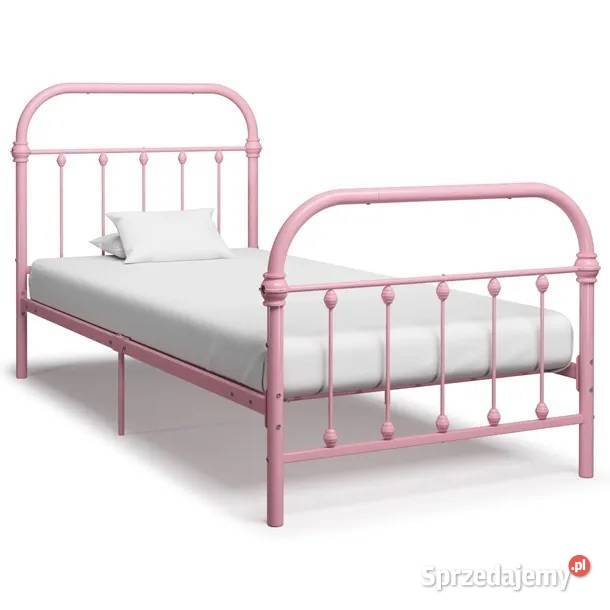 Łóżko Nowe VidaXl metalowe różowa rama, nowoczesny styl