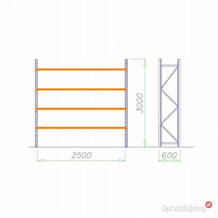 REGAŁ MAGAZYNOWY METALOWY WYTRZYMAŁY MRTK47