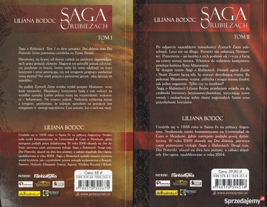 Liliana Bodoc Saga o rubieżach Tomy 12 fa zachodniopomorskie Goleniów