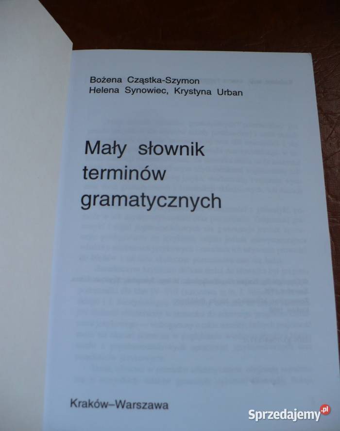 Mały słownik terminów gramatycznych miękka Suwałki