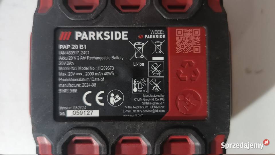 Wiertarkowkrętarka Parkside 20V Katowice