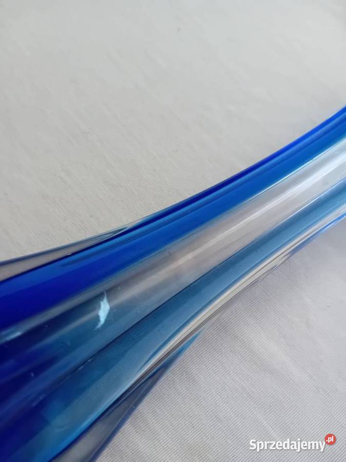 Wazon ze szkła dwubarwnego Viking Glass USA lata wielkopolskie Koźminek